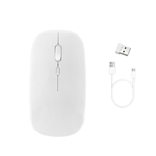 Myszka Bezprzewodowa mysz komputerowa Bluetooth 2.4G Sensor Optyczny, biała