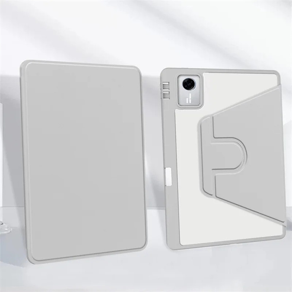Etui Obrotowe Clear do Lenovo Idea Tab 11 2025, szare - ochronne z podstawką