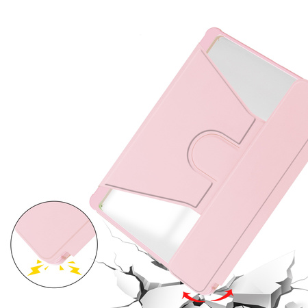 Etui 360 i KLAWIATURA do Samsung Galaxy Tab S9/ S9 FE/ S10 FE 10.9 na Rysik, różowe