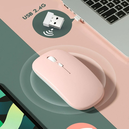 Myszka Bezprzewodowa mysz komputerowa Bluetooth 2.4G Sensor Optyczny, zielona