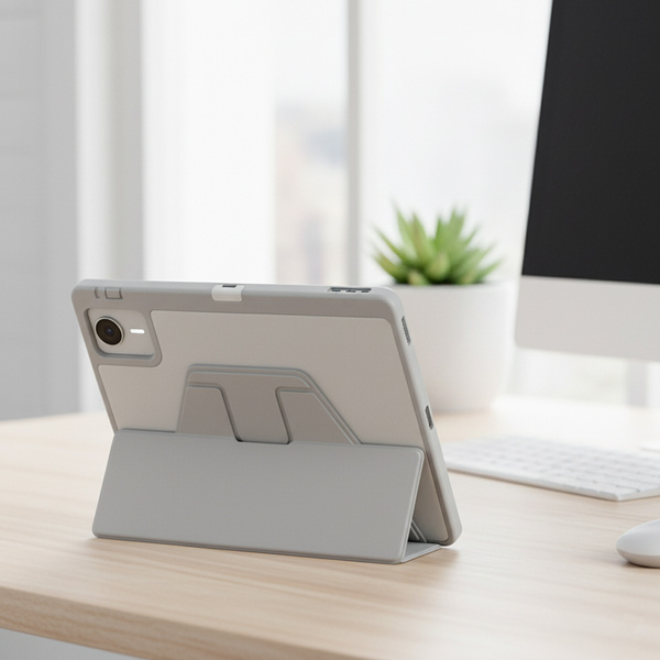 Etui Obrotowe Clear do Lenovo Idea Tab 11 2025, szare - ochronne z podstawką