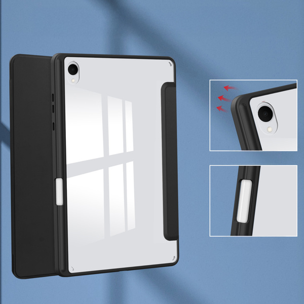 Etui Clear Pencil do Samsung Galaxy Tab S11 11 SM SMX736 z klapką, czarne - ochronne