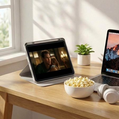 Etui OBROTOWE PENCIL do iPad 10.9 2022 Gen. 10/ 11 2025 A16 Gen. 11 WAKE UP, szare