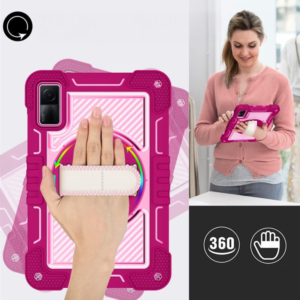 Etui pancerne z uchwytem Shockproof do Xiaomi Redmi Pad SE 2023 11 / Redmi Pad SE 11, różowe złoto - ochronne
