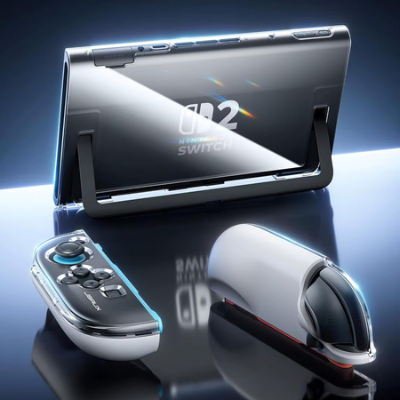 ZESTAW XXL 2x etui do Nintendo Switch 2 2025 szkło, 2x osłona, 4x nakładki, czarny