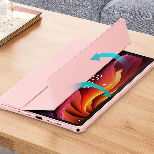 Etui z klapką Clear do Lenovo Tab K11 Plus 11.45 / Lenovo K11 Plus, różowe - ochronne z podstawką