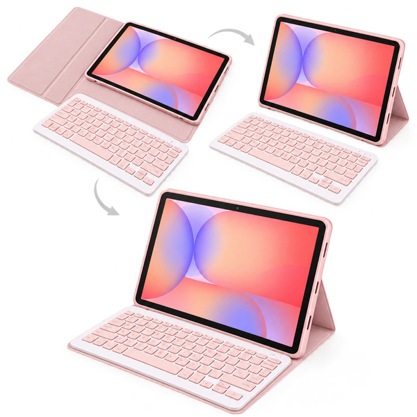 Etui z klawiaturą do Galaxy Tab S10 Lite 10.9 SM-X406 SM-X400 2025 - różowe