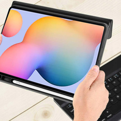 Etui z klawiaturą Bluetooth do Galaxy Tab S6 Lite 10, czarne - ochronne z podstawką