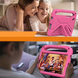 Etui ochronne z uchwytem do Lenovo Tab One 8.7 2025 TB305FU TB305XU, różowe, z podstawką
