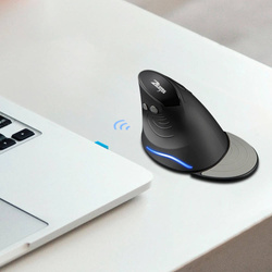 Myszka pionowa ergonomiczna do komputera bezprzewodowa Zelotes F17 2400DPI
