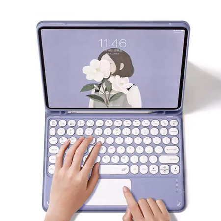 Etui z klawiaturą do iPad Pro 11 Gen 5 M4 2024 / A2836 A2837 A300, fioletowe - ochronne