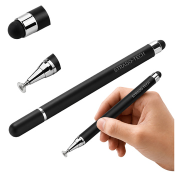 Precyzyjny rysik stylus pen do tabletu telefonu, dwustronny, czarny