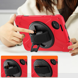 Etui pancerne Shockproof z uchwytem do Xiaomi Redmi Pad SE 8.7 2024 / Redmi Pad SE 8.7, czerwone - ochronne