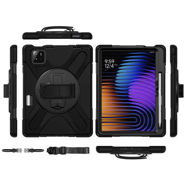 Etui pancerne Armor do Xiaomi Pad 7 / 7 PRO / Pad 8 / 8 PRO / Pad 9 z uchwytem - czarne