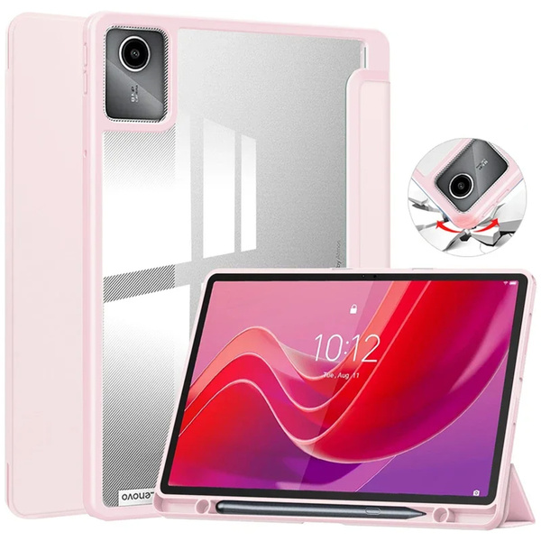 Etui Crystal do Lenovo Tab M11 10.95 11 K11 K11E / TB330, różowe - ochronne z podstawką
