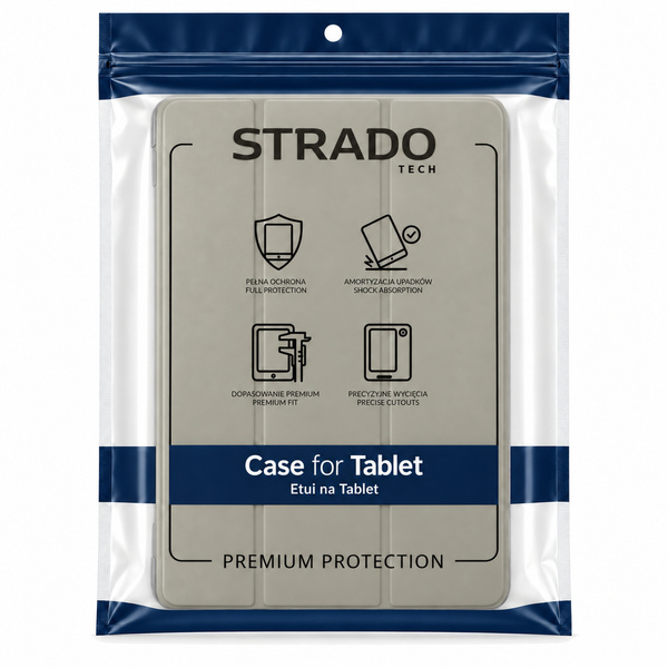 Etui Trifold do Galaxy Tab S10 Lite 10.9/ S10 FE/ S9 FE/ S9/ S8 z miejscem na rysik - szare