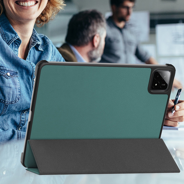 Etui Smart do Xiaomi Pad 7 / Pad 7 Pro 11.2 z klapką / Xiaomi Pad 7 Pro, zielone - ochronne z podstawką