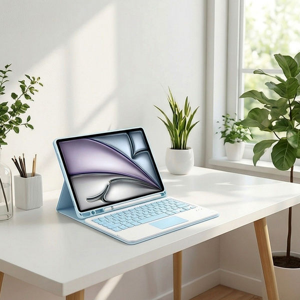 Etui z klawiaturą do iPad Air 11 M3 2025 / Air 11 M2 2024 Gen 7, niebieskie - ochronne z podstawką