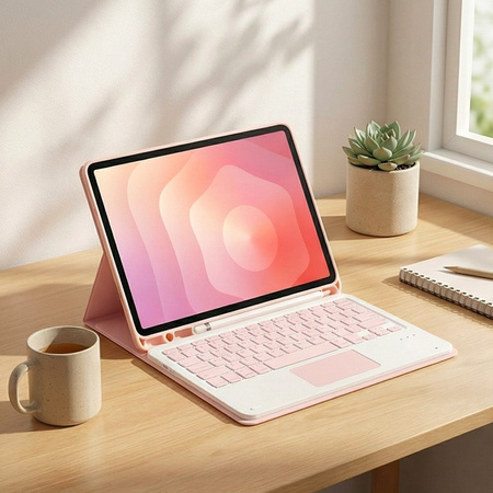 Etui i KLAWIATURA touchpad do Samsung Galaxy S11 X730 X736 uchwyt na rysik, różowe