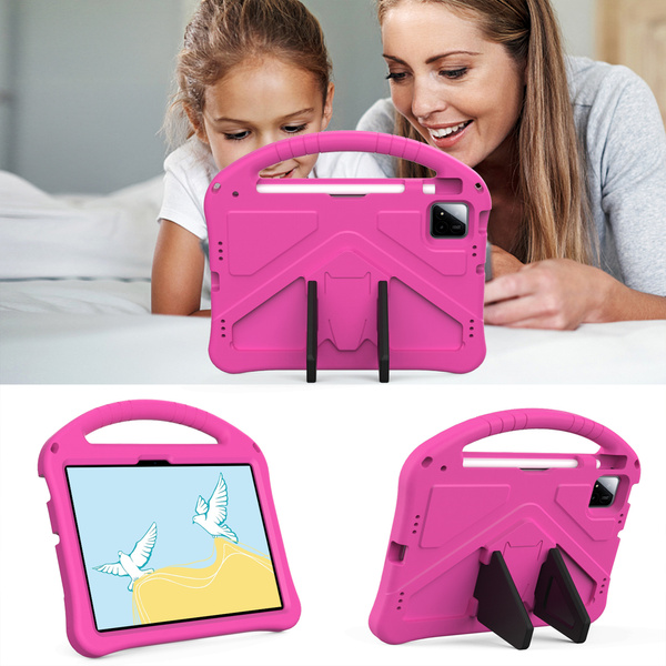Etui FunColor do Xiaomi Pad 7 / Pad 7 Pro 11.2 pancerne / Xiaomi Pad 7 Pro, różowe - ochronne z podstawką