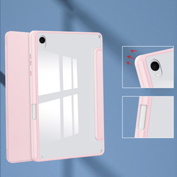 Etui Clear Pencil do Samsung Galaxy Tab S11 11 SM SMX736 z klapką, różowe - ochronne