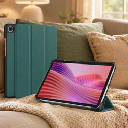 Etui Smart do Lenovo Tab One 8.7 2025 TB305FU TB305XU, ochronne z podstawką - ciemnozielone