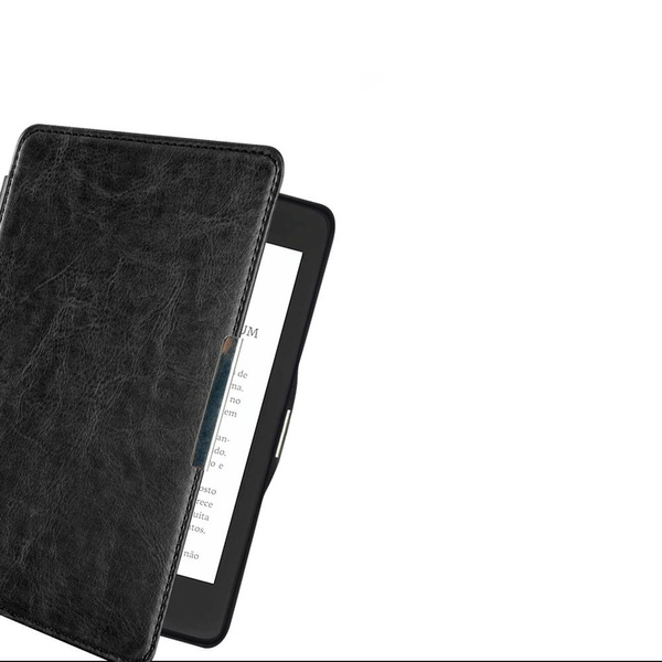 Etui Smart Skóra do Kindle Paperwhite 1 2 3, czarne - ochronne z podstawką, dostęp do portów i przycisków