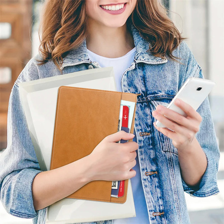 Etui skórzane z kieszeniami do Lenovo Tab M11 TB330FU 10.95" (Brązowe)