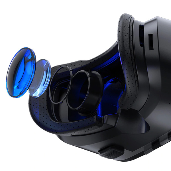 Okulary gogle 3D VR Shinecon G02ED do telefonu wbudowane słuchawki max 6 53