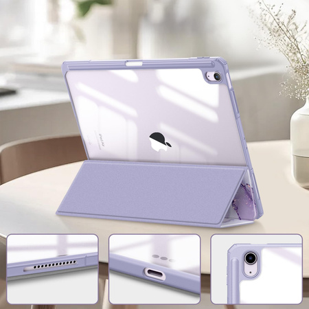 Etui Graficzne do Apple iPad 10.9 2022 Gen 10 / 11 2025 A16 Gen 11 z klapką, fioletowe - ochronne z podstawką
