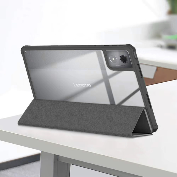 Etui Clear Pencil do Lenovo K11 Plus, czarne - ochronne z podstawką, dostęp do portów i przycisków