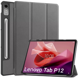 Etui Smart Case do Lenovo Tab P12 12.7 TB370 2023 / Tab P12 TB370, szare - ochronne z podstawką
