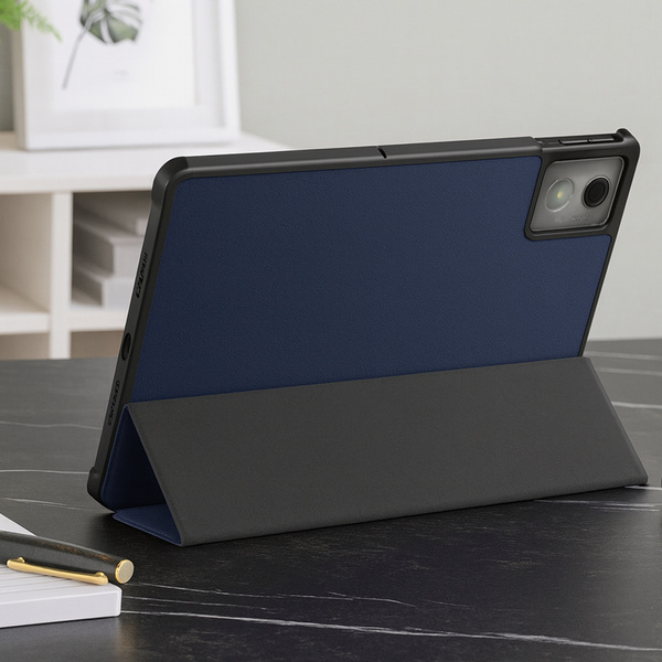 Etui Smart z klapką do Lenovo Tab K11 Plus 11.45 / Lenovo K11 Plus, granatowe - ochronne z podstawką