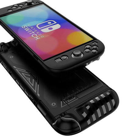 Etui do Nintendo Switch 2 2025 silikonowe KICKSTAND 3-częściowe podstawka, czarne