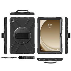 Etui Shockproof do Samsung Galaxy Tab A9 Plus 11 2023 X210 X215 X216, czarne - ochronne z podstawką