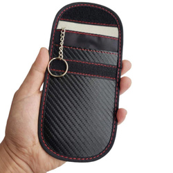 Etui na kluczyki kartę antykradzieżowe blokujące sygnał Keyless, czarne - ochronne z podstawką