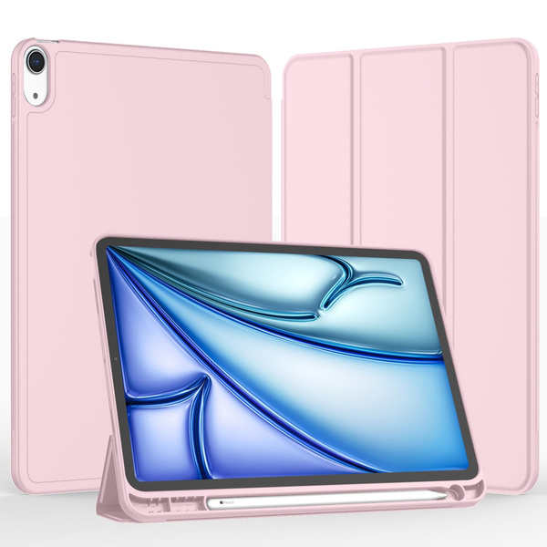 Etui Smart Pencil do iPad Air 11 M3 2025 Gen. 7 / M2 2024 Gen. 6, różowe - ochronne z podstawką