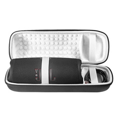 Etui Zestaw + z paskiem do Jbl Charge 5 podróżne karabińczyk / Charge 5, czarne - ochronne z podstawką