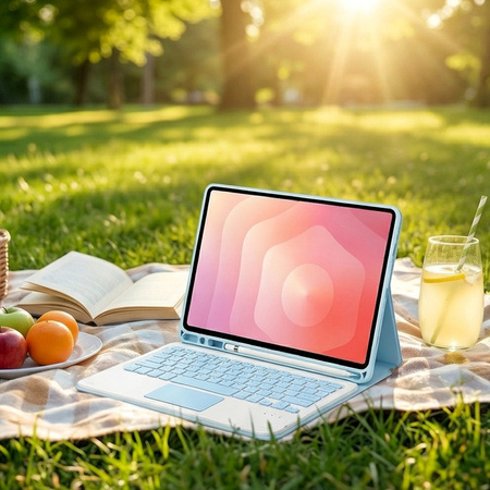 Etui z klawiaturą Bluetooth do Samsung Galaxy Tab A11+, niebieskie