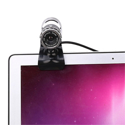 Kamera internetowa mikrofon do lekcji pracy video PC laptop A859 z uchwytem, czarna