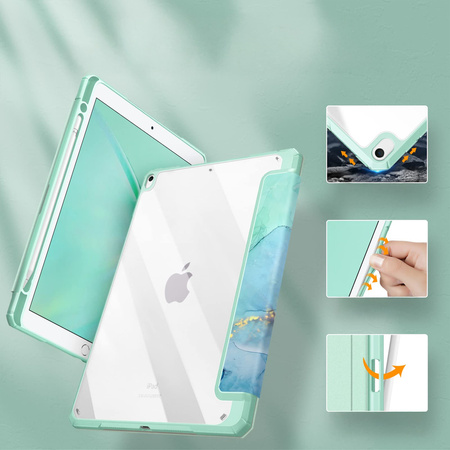 Etui GRAFICZNE do Apple iPad 10.9 2022 Gen 10 / 11 2025 A16 Gen 11 z klapką, zielone