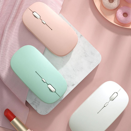 Myszka Bezprzewodowa mysz komputerowa Bluetooth 2.4G Sensor Optyczny, różowa