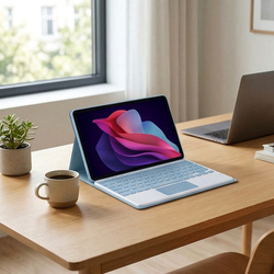Etui z klawiaturą Bluetooth do Redmi Pad 2 11 2025, niebieskie - ochronne z podstawką