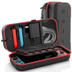 Etui podróżne walizka torba do Nintendo Switch 1, czerwone - ochronne z podstawką, dostęp do portów i przycisków