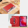 Etui skórzane z kieszeniami do Lenovo Tab M11 10.95, czerwone - ochronne z podstawką, dostęp do portów i przycisków