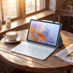 Etui z klawiaturą Bluetooth do Redmi Pad 2 Pro 2025, niebieskie - ochronne z podstawką