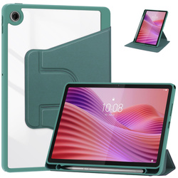 Etui 360 Crystal do Lenovo Tab 10.1 2025, zielone - ochronne z podstawką, dostęp do portów i przycisków