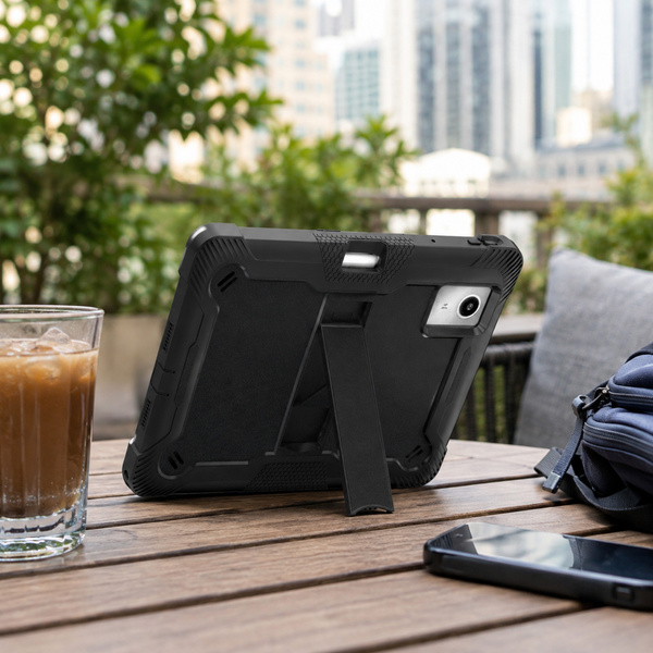 Etui pancerne do Lenovo Idea Tab Plus 12.1 2025 TB361FU TB361ZU, z podstawką, czarne