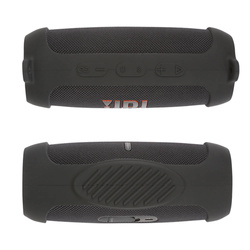 Etui Zestaw + z paskiem do Jbl Charge 5 podróżne karabińczyk / Charge 5, czarne - ochronne z podstawką