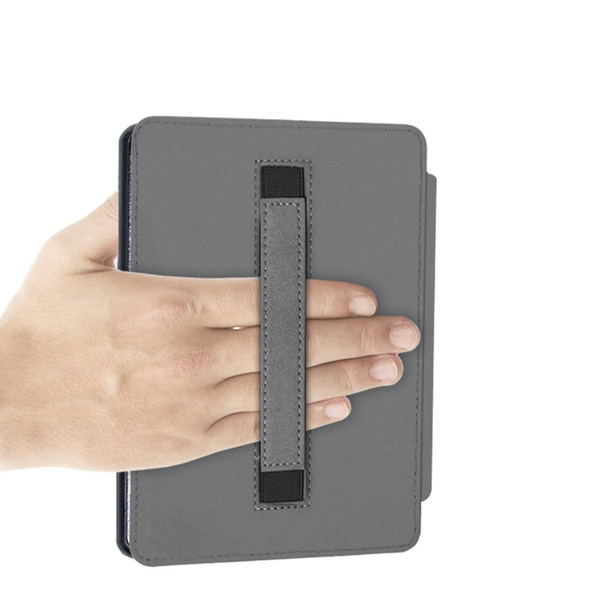Etui Strap Case do Kindle Paperwhite 4, czarne - ochronne z podstawką, dostęp do portów i przycisków